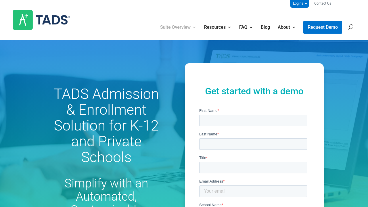 TADS Admissions Enrollment